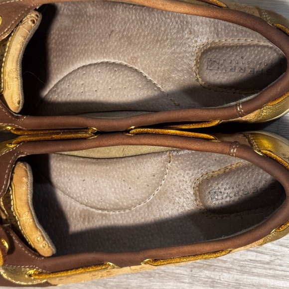 Sperry’s Brown and Gold Women's Loafers - Picture 6 of 9